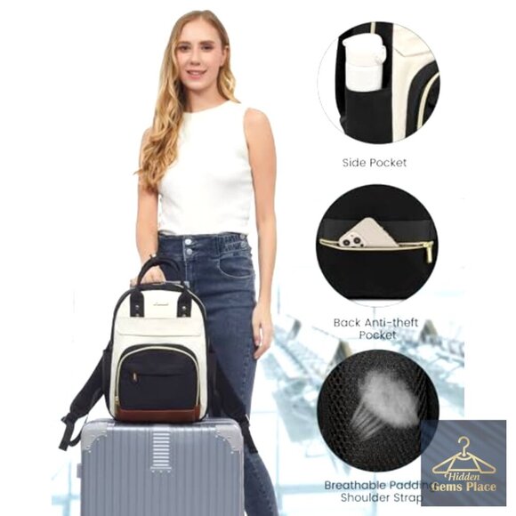 Small Waterproof Nylon Backpack Purse for Women, 14 Inch  display picture 3